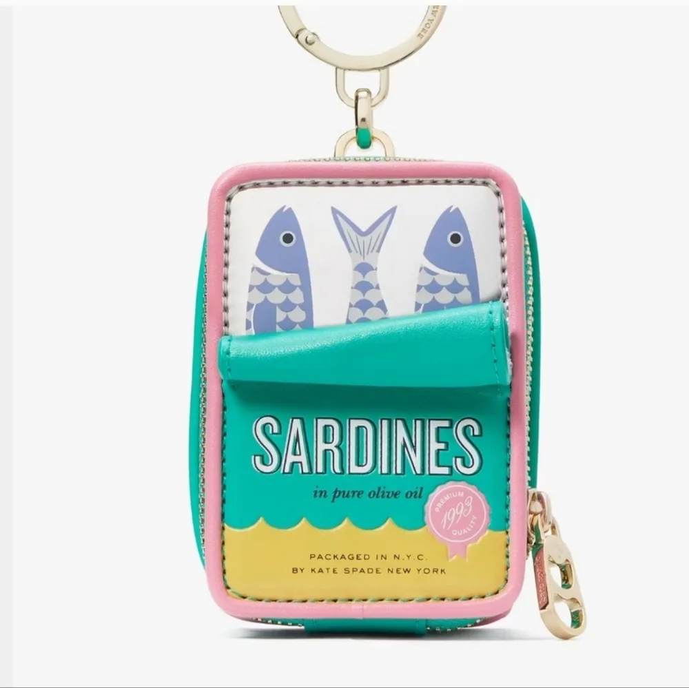 Kate spade Day tripper sardine smooth leather zip-around bag charm/Keychain - Picture 2 of 7